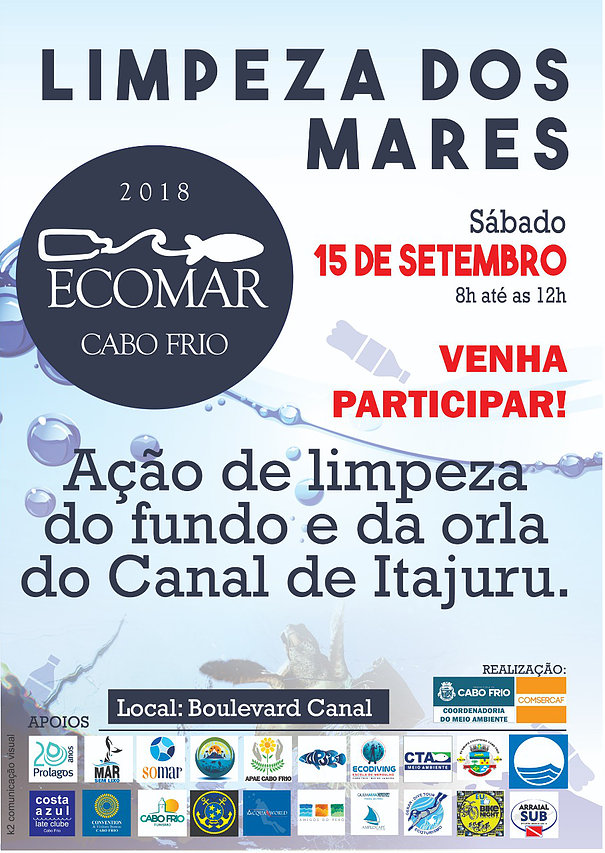 INSCRIÇÕES ABERTAS - ECOMAR: DIA DE LIMPEZA DAS ÁGUAS 2018