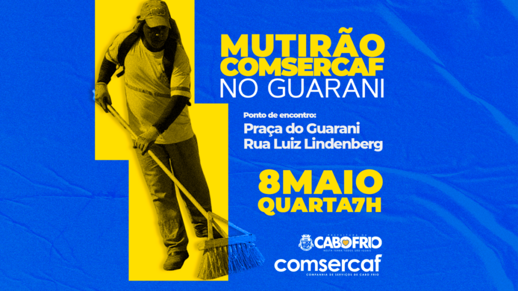 COMSERCAF realiza mutirão de limpeza e ordenamento nesta quarta - feira (8) no bairro Guarani.