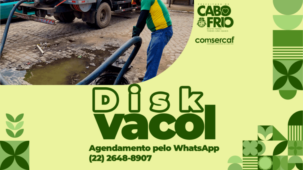 COMSERCAF concentra solicitações de desobstrução de ralos pelo Whatsapp através do Disk Vacol.
