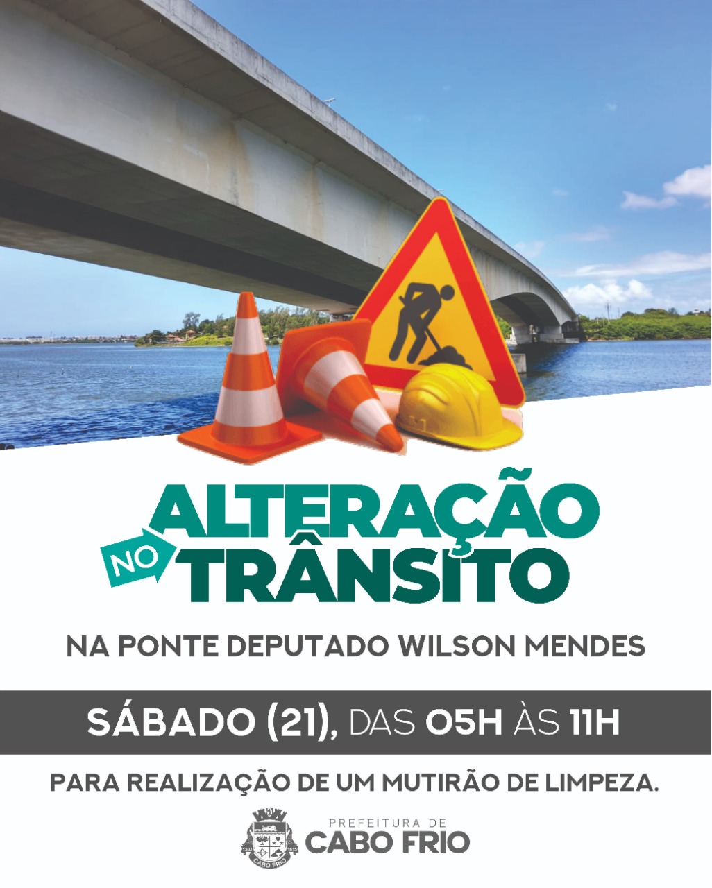 Prefeitura vai interditar parte da Ponte Deputado Wilson Mendes no sábado (21)