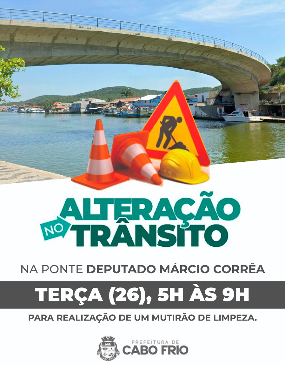 Prefeitura vai interditar parcialmente Ponte Dep. Marcio Corrêa  na terça (26)